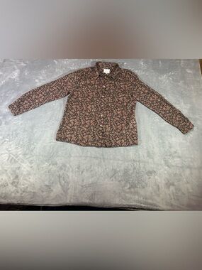 Maison 123 Women’s Button Up Floral Top -size Small 100% Cotton